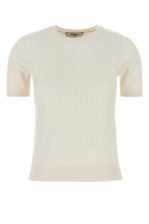 Ivory cotton blend sweater FENDI (FZXD57AUZR)