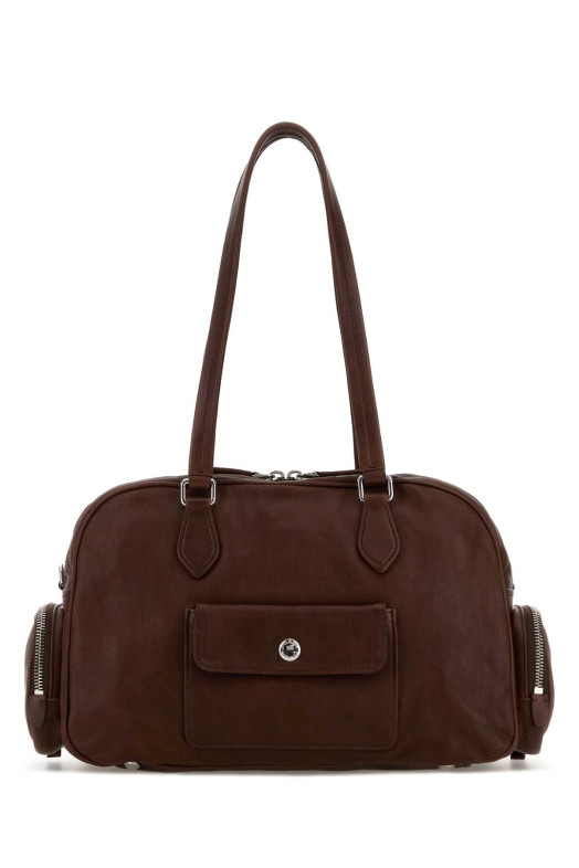 Chocolate leather shoulder bag PRADA (1BB1562HFP)