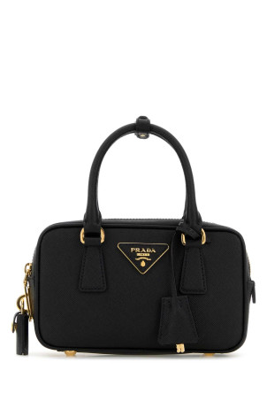 Black leather handbag Black PRADA (1BB157VEOONZV)