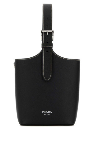 Black leather shoulder bag Black PRADA (1BE090NZV)