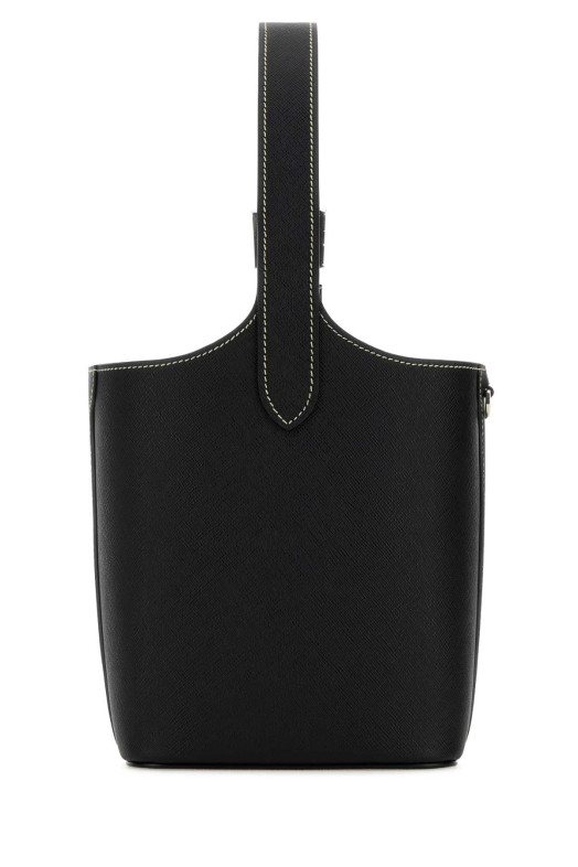 Черная кожаная сумка через плечо Black PRADA (1BE090NZV)