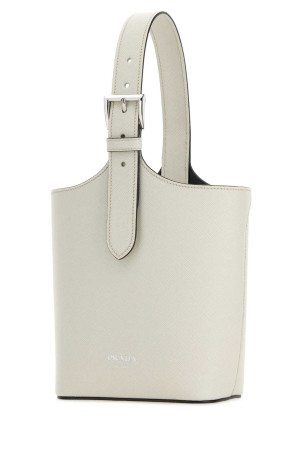 Белая кожаная сумка через плечо PRADA (1BE090NZV)