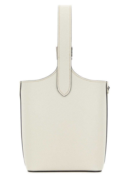 Белая кожаная сумка через плечо PRADA (1BE090NZV)