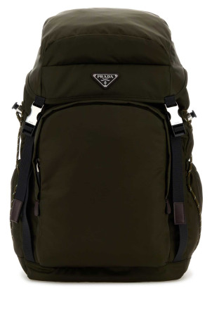 Olive green canvas backpack PRADA (2VZ1232DMG)