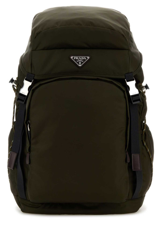 Olive green canvas backpack PRADA (2VZ1232DMG)