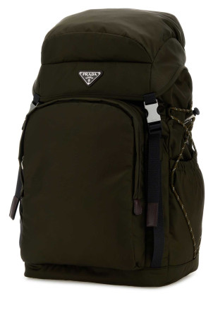 Olive green canvas backpack PRADA (2VZ1232DMG)