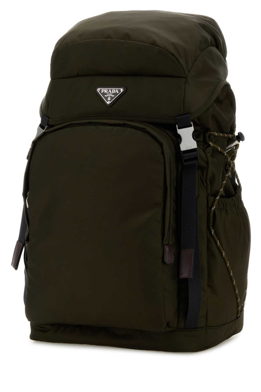 Olive green canvas backpack PRADA (2VZ1232DMG)