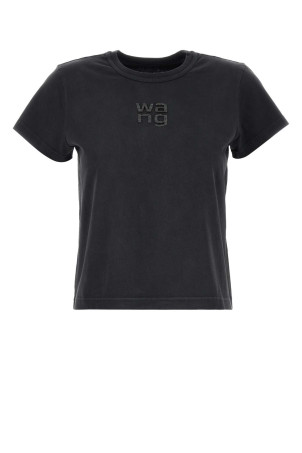 Бавовняна футболка чорного кольору Black T BY ALEXANDER WANG (4CC1261221)