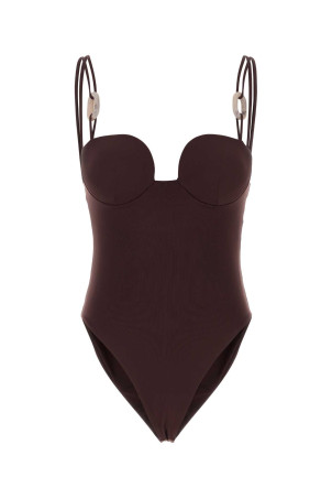 Бургундский эластичный нейлоновый купальник Multicolor MAGDA BUTRYM (609426)