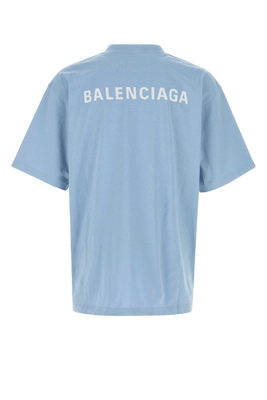 Light blue cotton t-shirt BALENCIAGA (764235TTVJ1)