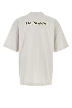 Chalk cotton t-shirt Gray BALENCIAGA (764235TTVL6)