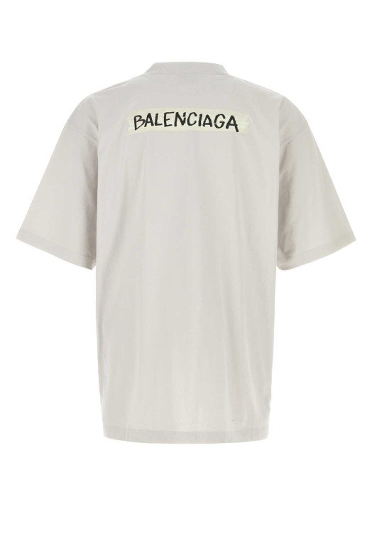Chalk cotton t-shirt Gray BALENCIAGA (764235TTVL6)