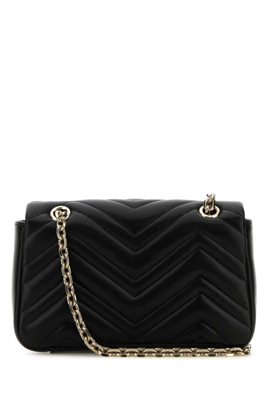 Черная сумка через плечо GG Marmont из натуральной кожи Наппа Черная GUCCI (837280AAE38)