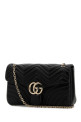 Black leather large GG Marmont shoulder bag Black GUCCI (838985AAE38)