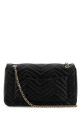 Black leather large GG Marmont shoulder bag Black GUCCI (838985AAE38)
