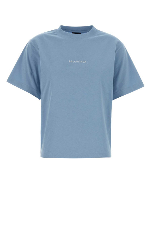 Light blue cotton t-shirt BALENCIAGA (850990TTVJ1)