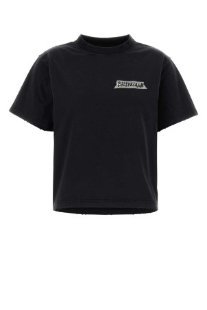 Бавовняна футболка кольору сланець, багатоколірна BALENCIAGA (850990TTVL6)