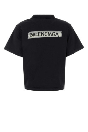 Бавовняна футболка кольору сланець, багатоколірна BALENCIAGA (850990TTVL6)