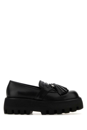 Black leather loafers Black ALEXANDER MCQUEEN (856166WHAEZ)