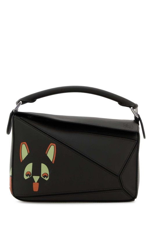 Dark brown leather small Puzzle handbag LOEWE (A510S21XCH)