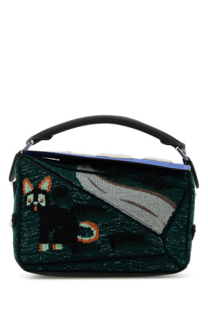 Embroidered fabric small Puzzle handbag LOEWE (A510S21XD2)