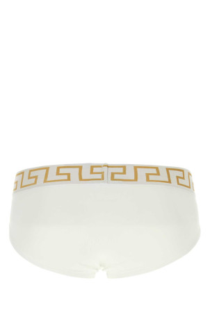 White stretch cotton brief VERSACE (AU100271A10011)