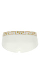 Белые эластичные хлопковые трусы VERSACE (AU100271A10011)
