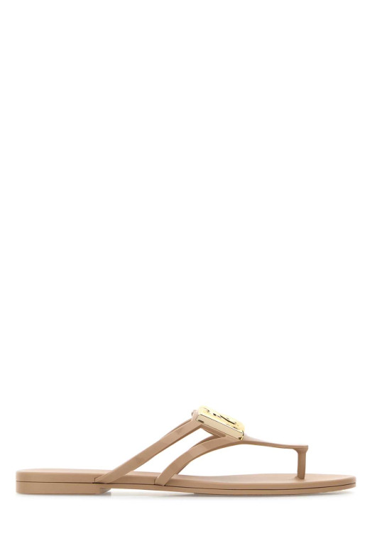 Кожаные розовые резиновые тапочки DOLCE & GABBANA (CW2418AY817) DOLCE & GABBANA