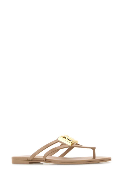 Кожаные розовые резиновые тапочки DOLCE & GABBANA (CW2418AY817) DOLCE & GABBANA