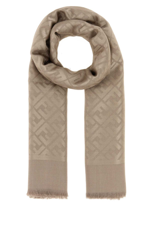 Dove grey silk blend scarf FENDI (FXT069AJW7)