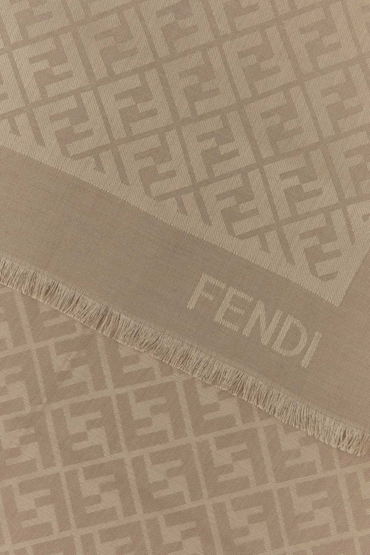 Dove grey silk blend scarf FENDI (FXT069AJW7)