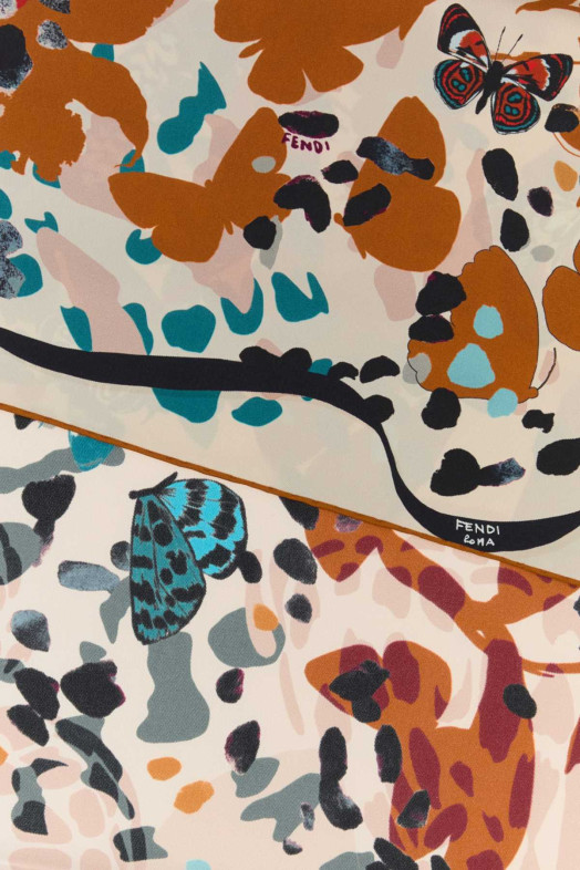 Шелковый платок с принтом FENDI (FXT091AWER)