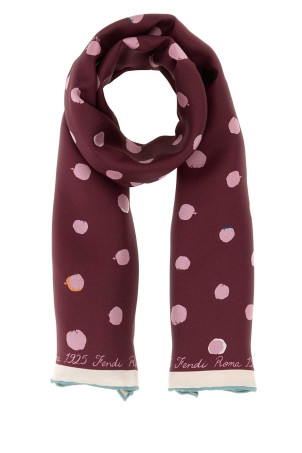 Шелковый двусторонний платок с принтом FENDI (FXT091AWEX)