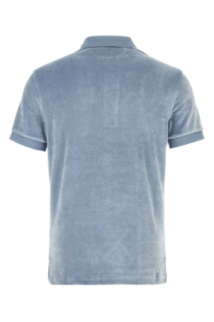 Light blue velvet polo shirt TOM FORD (JPS011JMC093)