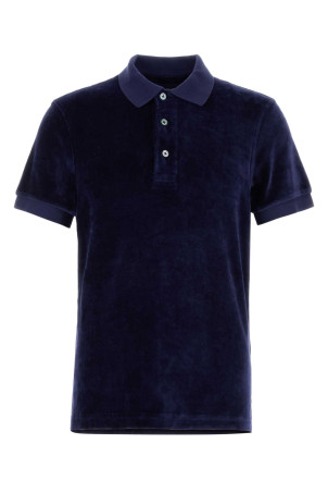 Navy blue velvet polo shirt TOM FORD (JPS011JMC093)