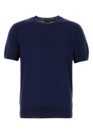Navy blue cotton sweater TOM FORD (KCS026YMC040)