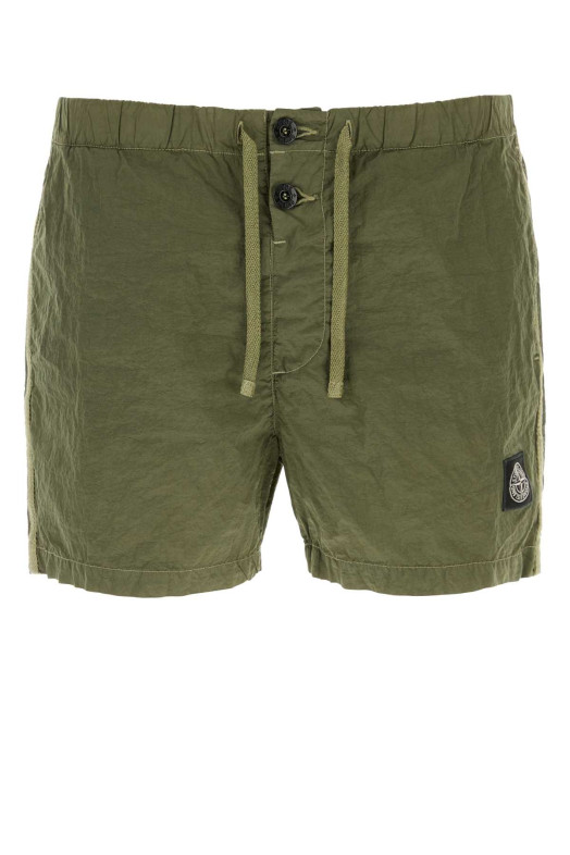 Army green nylon swimming shorts STONE ISLAND (L1S15B100003S0043)