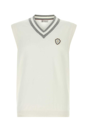 Білий бавовняний жилет BRUNELLO CUCINELLI (M29203607F)