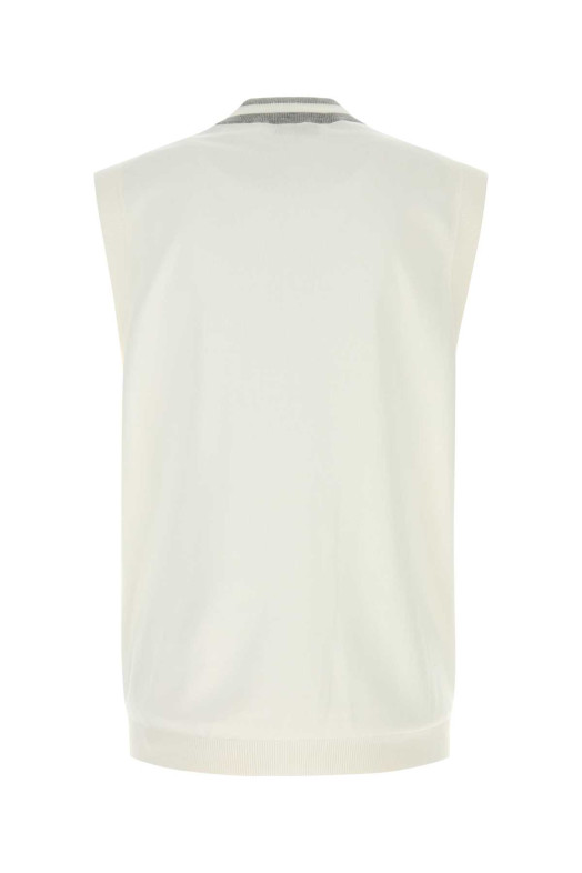 Белый хлопковый жилет BRUNELLO CUCINELLI (M29203607F)