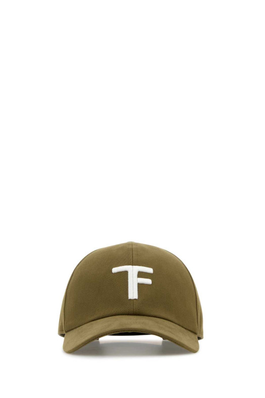 Army green cotton baseball cap TOM FORD (MH005TCN061G)