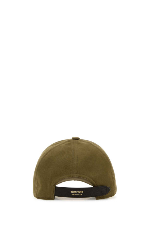 Army green cotton baseball cap TOM FORD (MH005TCN061G)