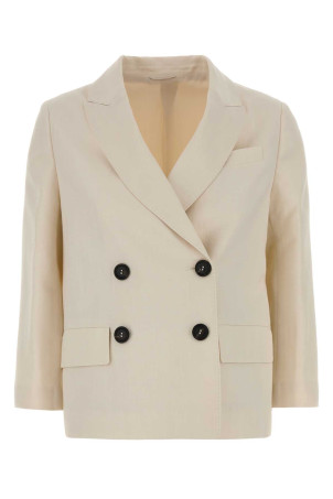 Блейзер из джерси цвета слоновой кости BRUNELLO CUCINELLI (MH1267621)