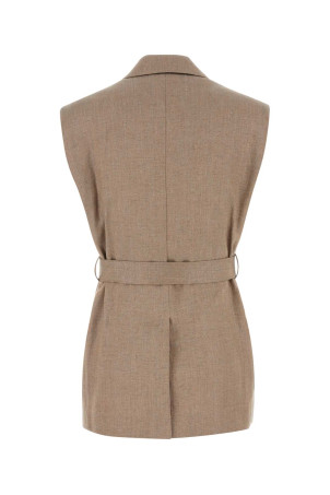 Жилет з льону з капучино BRUNELLO CUCINELLI (MH5267774)