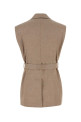Жилет из смешанного льна капучино BRUNELLO CUCINELLI (MH5267774)