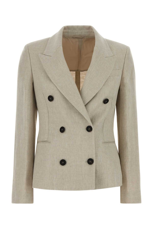 Melange sand linen blend blazer BRUNELLO CUCINELLI (MH5287413)