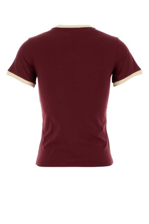Burgundy cotton t-shirt MIU MIU (MJNA17SOOO1841)