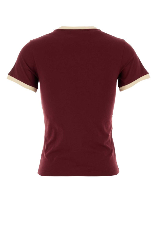 Бургундная хлопковая футболка MIU MIU (MJNA17SOOO1841)