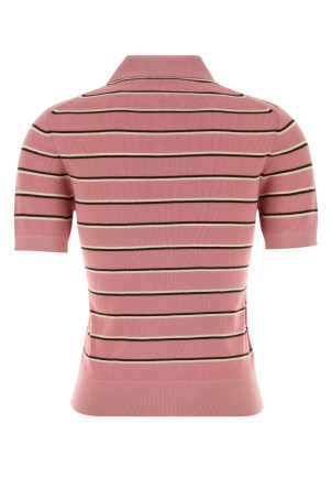 Embroidered stretch cotton blend polo shirt MIU MIU (MMLB35SOOO183M)