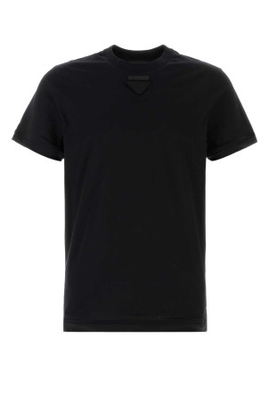 Black cotton t-shirt Black PRADA (UJN979SOOO11CD)