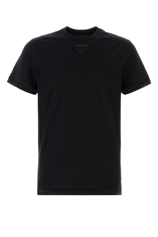 Black cotton t-shirt Black PRADA (UJN979SOOO11CD)